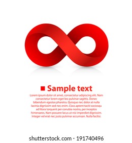 Infinity red Icon sign, template design element, Vector illustration