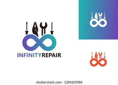 Infinity Repair Logo Template Design Vector, Emblem, Design Concept, Creative Symbol, Icon
