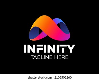 infinity ribbon logo vector. Abstract infinity logo template design. Endless symbol and icon, modern clean style vector illustration