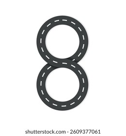 Infinity road in flat style