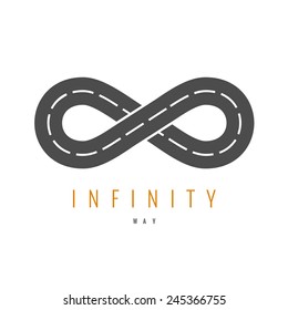 Infinity Road Logo. Loop Way Symbol.