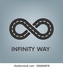 Infinity Road Sign Vector . Loop Way Symbol.