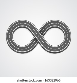 Infinity road vector background