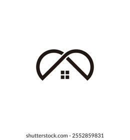 infinity roof home house simple logo vector 