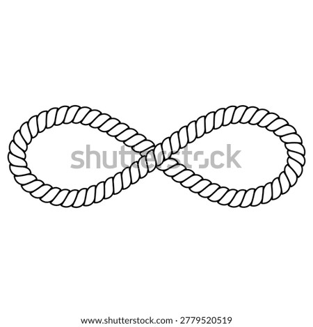 Infinity rope symbol, twisted cord loop endless strength connection