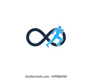 Infinity Run Icon Logo Design Element