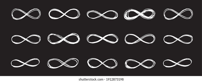  Infinity set hand drawn style, vector illustration.