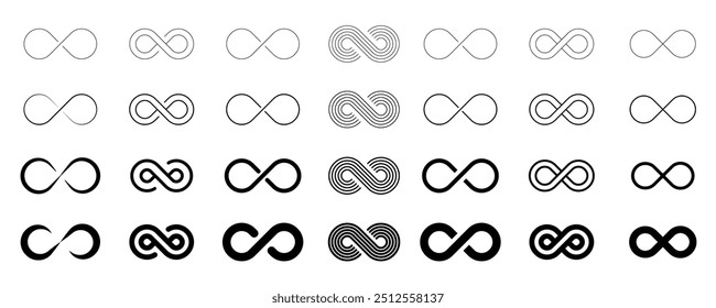 infinity set icon, infinity symbol, infinity vector