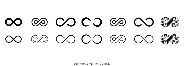 Icono de conjunto infinito, Símbolo infinito, Vector infinito