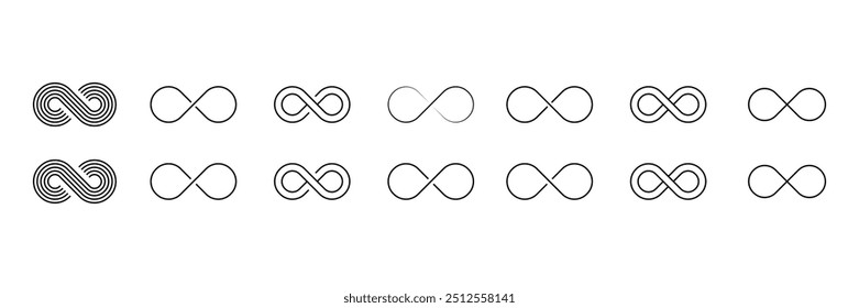 infinity set icon, infinity symbol, infinity vector