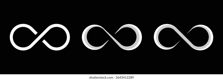 infinity set icon, infinity symbol, infinity vector