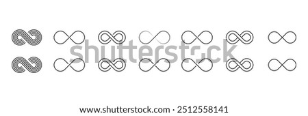 infinity set icon, infinity symbol, infinity vector