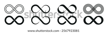 infinity set icon, infinity symbol, infinity vector. 