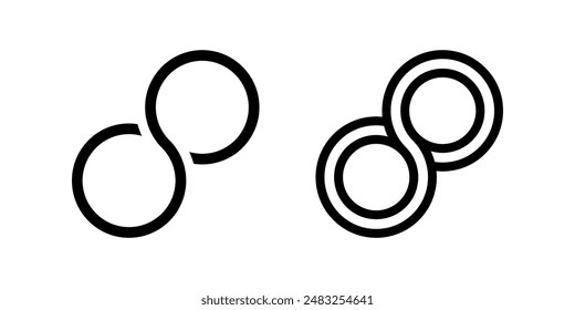 Infinity set vector eps symbol illustration color editable