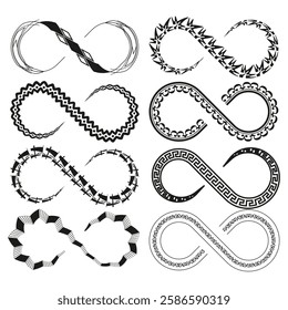 Infinity shape icon. Decorative loop vector. Abstract eternity symbol. Geometric endless form.