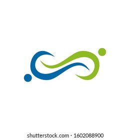 Infinity shape line icon logo design inspiration vector illustration template