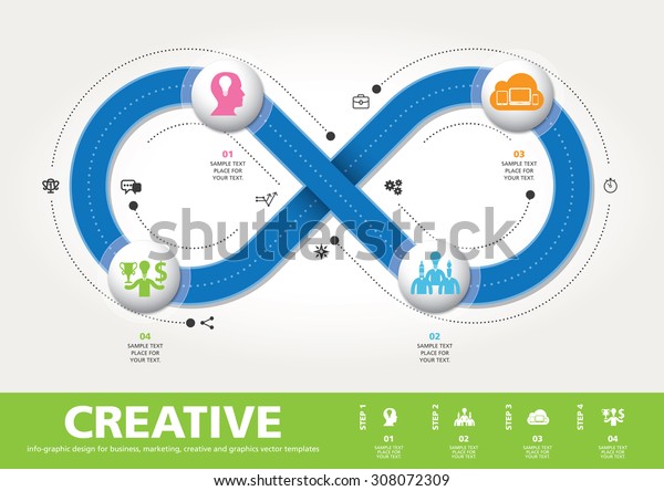 Infinity Shape Template Modern Info Graphic Stock Vector (Royalty Free ...