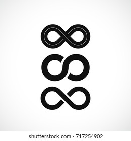 Infinity shape vector eps icon isolated on white background