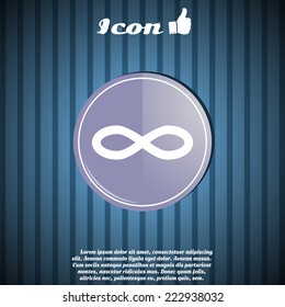 Infinity sign as a button. Made in vector