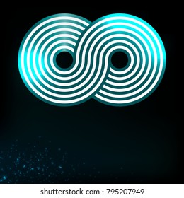 Infinity sign and a cluster of stars