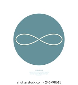 Infinity sign from the colored stripes of tape. 
