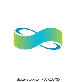 Infinity sign from the colored stripes of tape