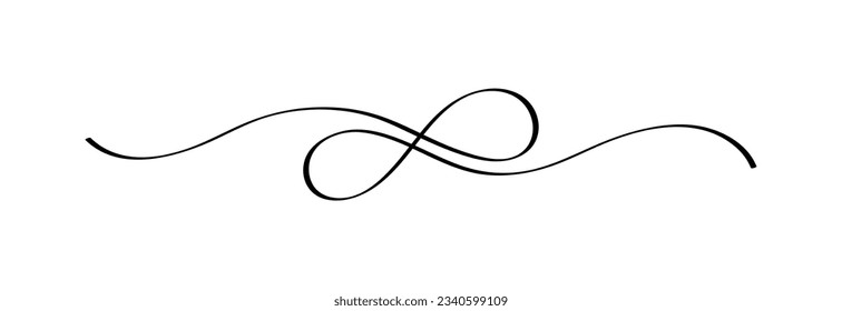 Infinity sign. Continuous line drawing with smooth lines. Design concept of infinity love, friendship, family, universe. Vector illustration.