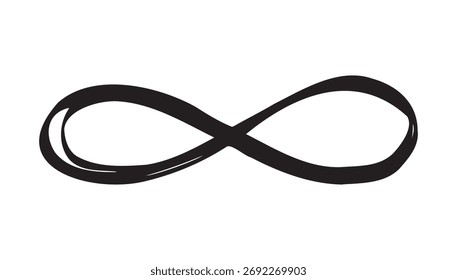 Signo de infinito doodle dibujado a mano icono. Ilustración vectorial