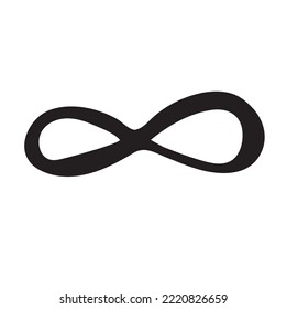 signo infinito en estilo doodle. ilustración vectorial