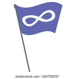 Infinity sign flag design with illustration