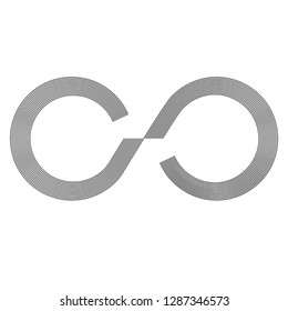 Infinity sign. Infinity flat icon. Mobius strip. Vector logo for web design, mobile and infographics. Vector illustration eps 10. Isolated on white background. 