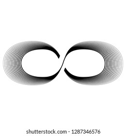 Infinity sign. Infinity flat icon. Mobius strip. Vector logo for web design, mobile and infographics. Vector illustration eps 10. Isolated on white background. 