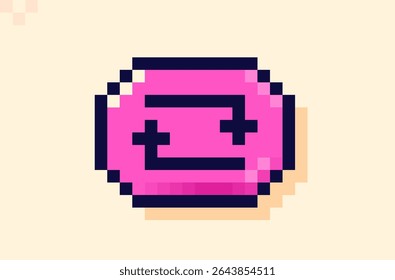 Ícone de sinal infinito, estilo de processo de loop de 8 bits.