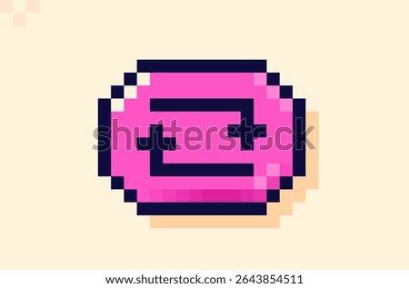 Infinity sign icon, looping process 8 bit style.