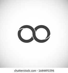 Icono de signo infinito en segundo plano para diseño gráfico y web. Símbolo de concepto de ilustración creativa para aplicación web o móvil.