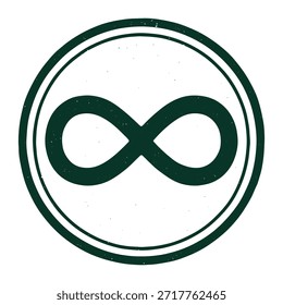 Vector del sello del icono del signo del infinito sobre fondo blanco
Icono de sello de Vector