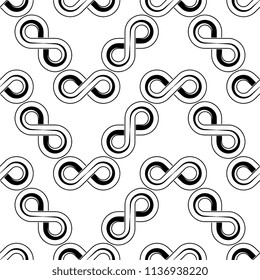 Infinity Sign Icon Seamless Pattern Vector Art Illustration