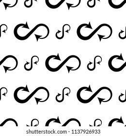 Infinity Sign Icon Seamless Pattern Vector Art Illustration
