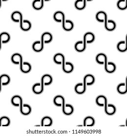 Infinity Sign Icon Seamless Pattern Vector Art Illustration