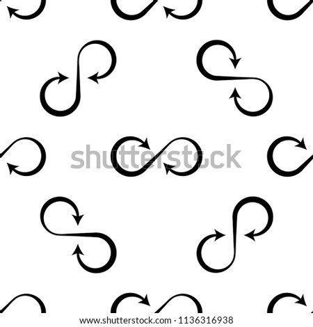 Infinity Sign Icon Seamless Pattern Vector Art Illustration