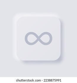 Infinity sign icon, White Neumorphism soft UI Design for Web design, Application UI and more, Button, Vector.