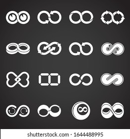 Infinity sign icons set on background for graphic and web design. Creative illustration concept symbol for web or mobile app.