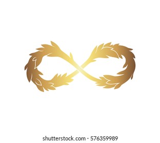 Infinity sign with leaves