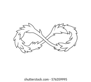 Infinity sign with leaves