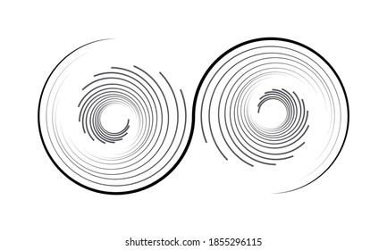 infinity sign with lines as icon or logo