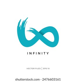diseño del logotipo del signo del infinito con el dibujo del pincel