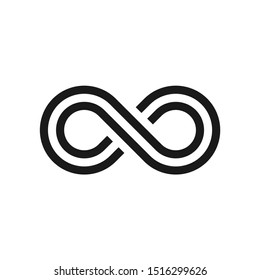 Infinity sign logo design vector template with line art style