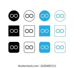 Infinity sign. infinity loop symbol. infinity endless connection symbol set for mobile and web apps