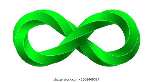 Infinity sign made of twisted pentagonal rod. Endless strip symbol. Vector illustration isolated on white background.