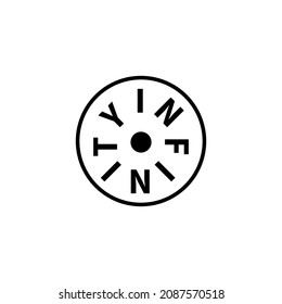 Signo infinito. Infinidad mínima del logotipo. Imprimir para la captura de pantalla. Símbolo eterno con texto.